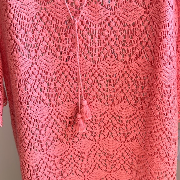 Mud Pie Beach Cover-Up in Coral Size:Medium - Picture 3 of 3